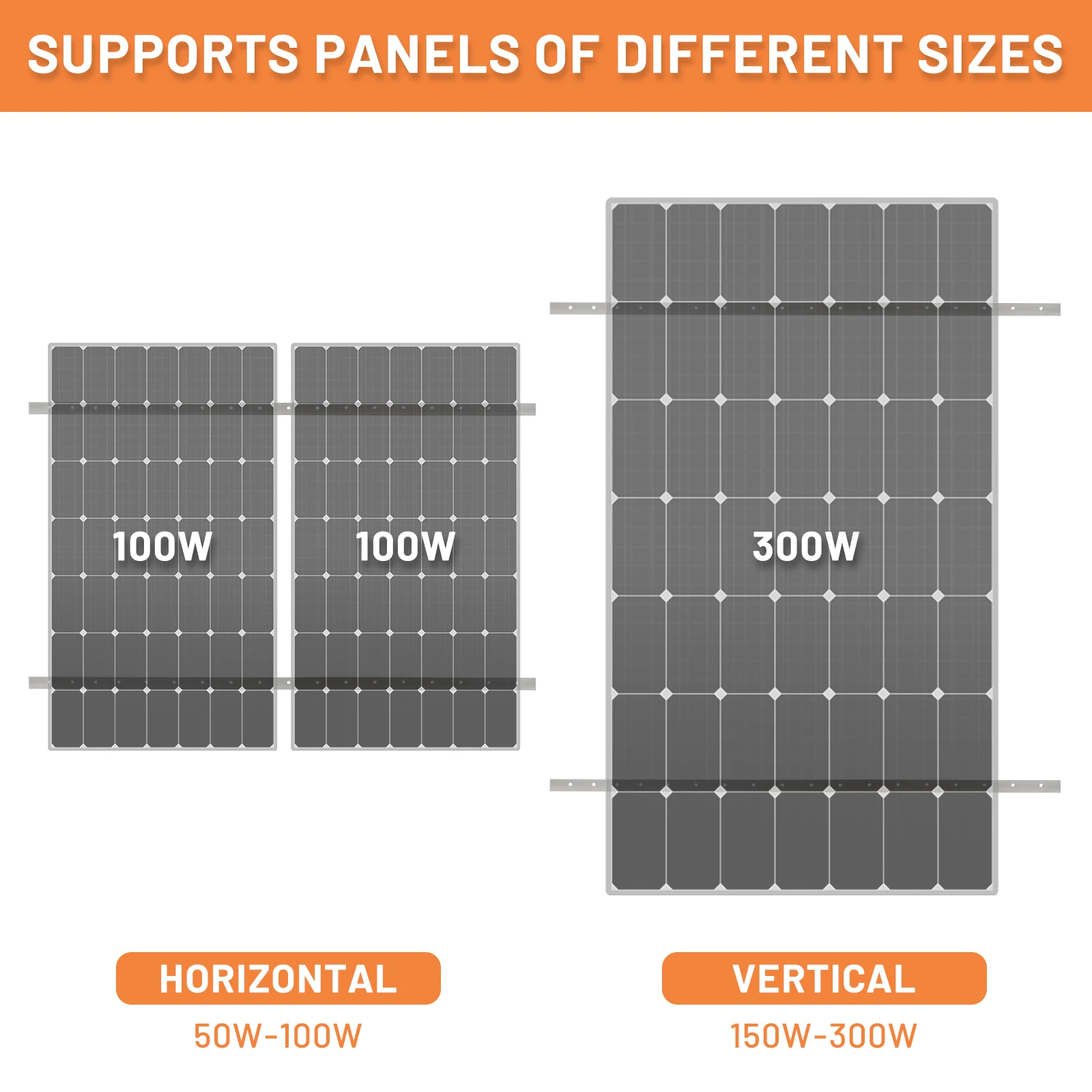 Solar Panel Tilt Mount Brackets CP-SETUNO 45in Adjustable Support up to 100W-500 Watt Solar Panel for Any Flat Surface Roof RV