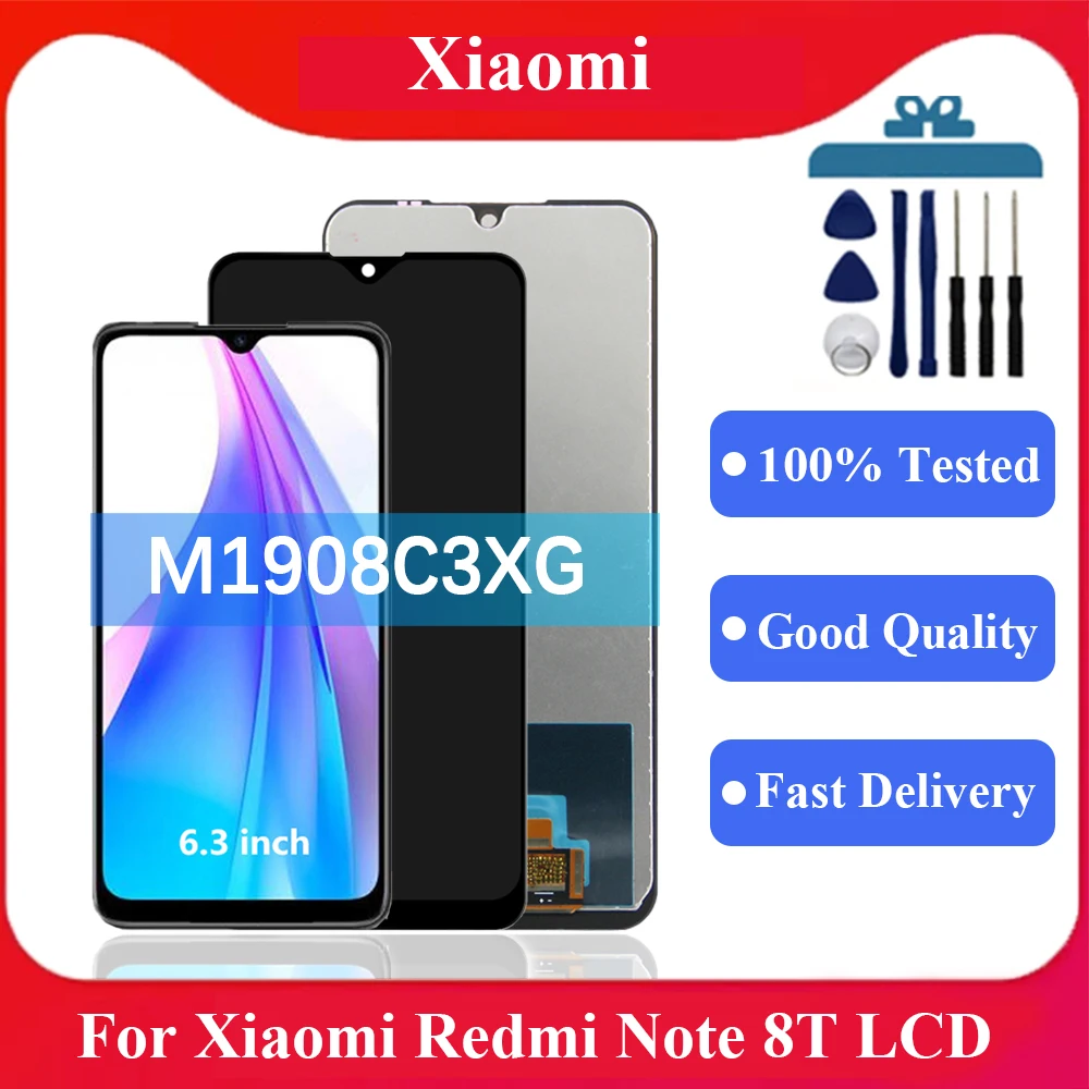 Per Xiaomi Redmi Note 8T Display Lcd M1908C3Xg Touch Screen Digitizer Assembly Sostituzione Per Xiaomi Redmi Note 8T Schermo Lcd