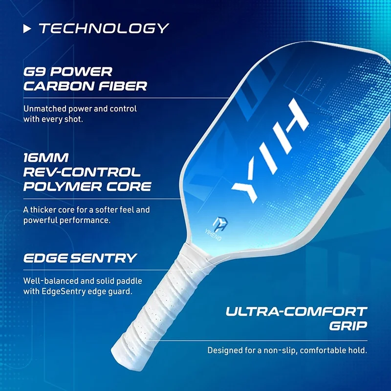 YIH Sport Selling In Stock Adult Professional Carbon Fiber Elongated Pickleball Paddle USAPA Standard