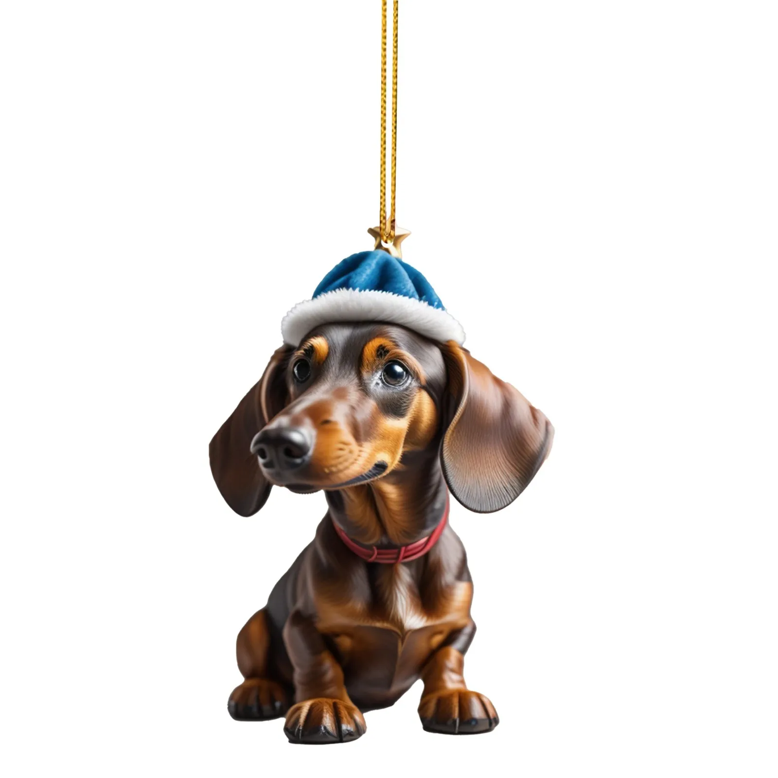 Cartoon Cute Dog Christmas Ornaments Fun Dachshund Dog Hanging Decoration Gift Xmas Tree Pendant Party Supplies Home Car Decor