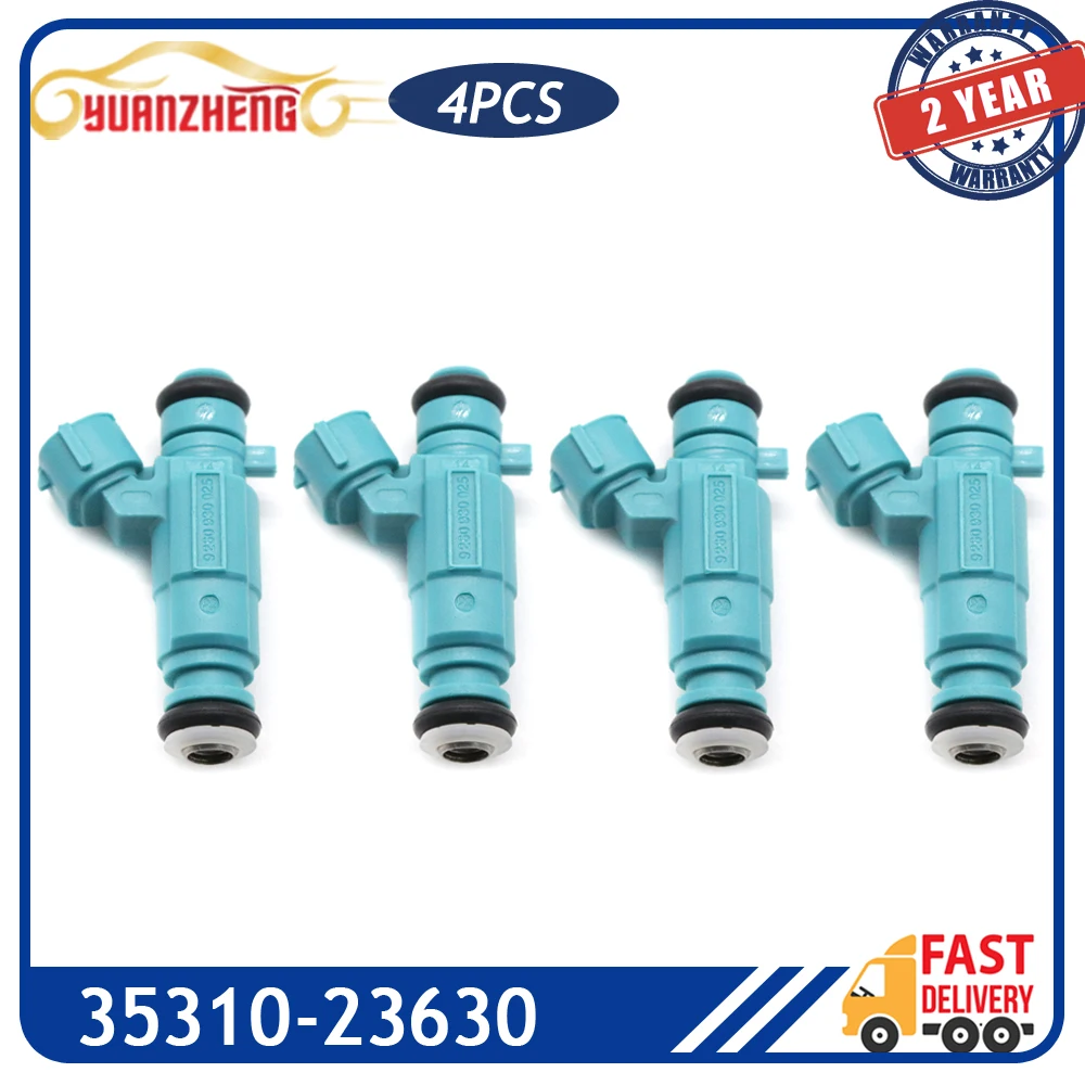 기아 Spectra Rondo Optima Sportage Spectra5 용 4x 자동차 연료 인젝터 노즐 35310-23630 Hyundai Tiburon Tucson Santa Fe 2004-2010