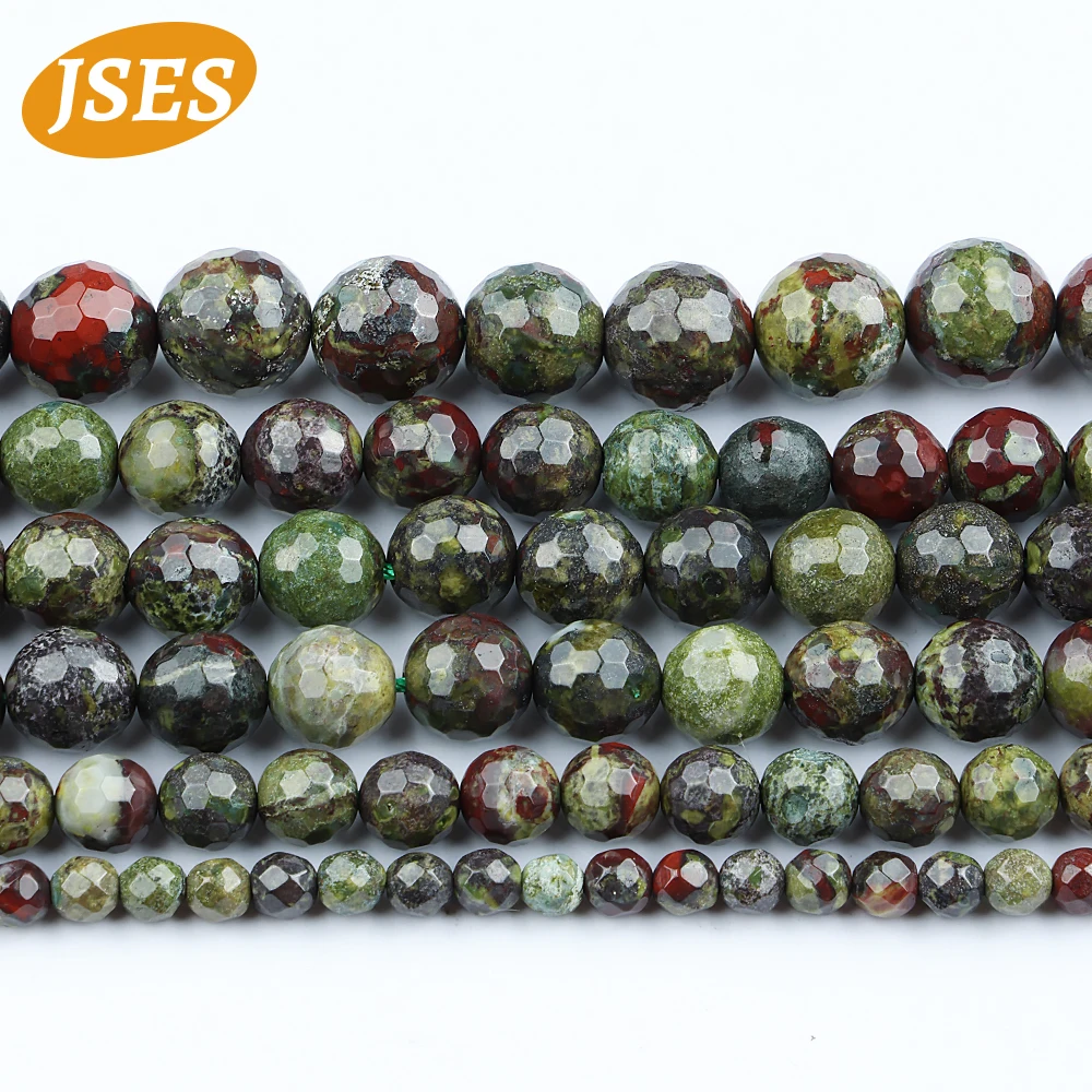 Beadalgo - Cuentas Redondas De Jaspe De Sangre De Dragón Natural De 0