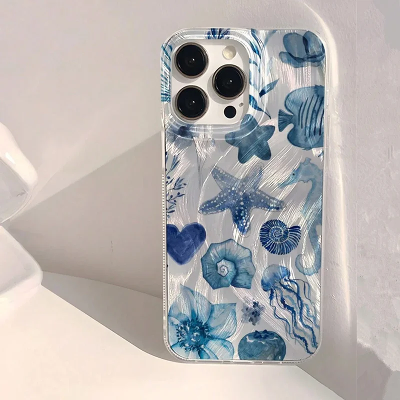 Glossy Blue Ocean Element Lip Phone Case