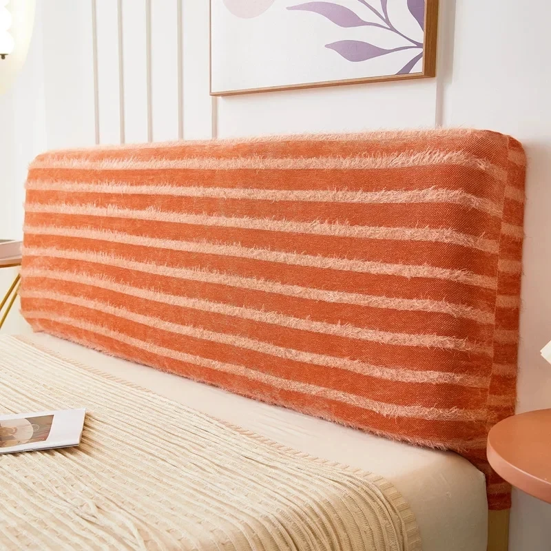 

All-inclusive Super Soft Fluffy Head Covers Solid Color Thicken Plush Bed Back Dust Protector Cover Dust Headboard Protective