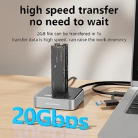 Blueendless Dual-Bay M.2 NVME SSD Clone M.2 NVme SSD reader 20Gbps USB3.2 Type C OFFline Clone Duplicator NVme PCIE Enclosure - Image 2