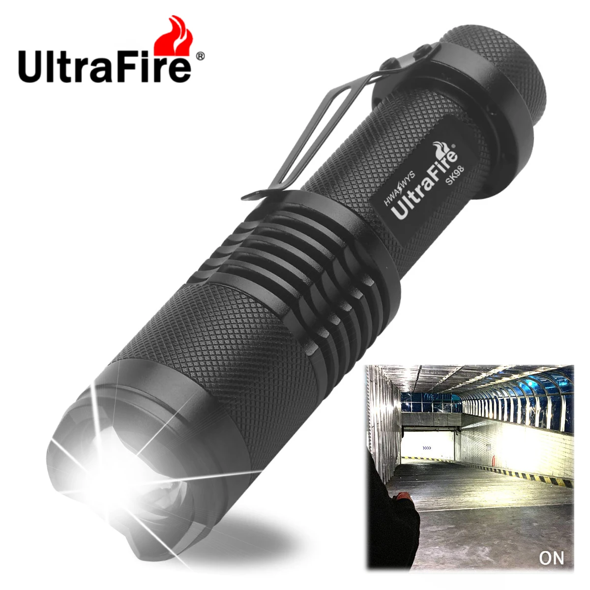 Led flashlight mini flashlight led flashlights outdoor flashlight mini led lamp UltraFire SK98 mini LED flashlight 18650 rechargeable zoomable work light 600LM 3 modes portable torch Edc pocket outdoor lamp