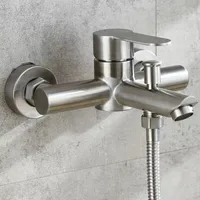 ก๊อกน้ำอ่างอาบน้ำ สแตนเลส 304 ก๊อกน้ำฝักบัวแบบติดผนัง วาล์วผสมน้ำร้อนน้ำเย็นแบบซ่อนในผนัง 1