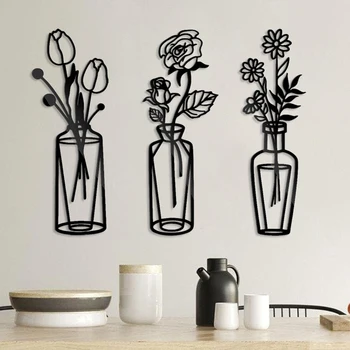Artistic Vase Black Wrought Iron Decor for Home 1