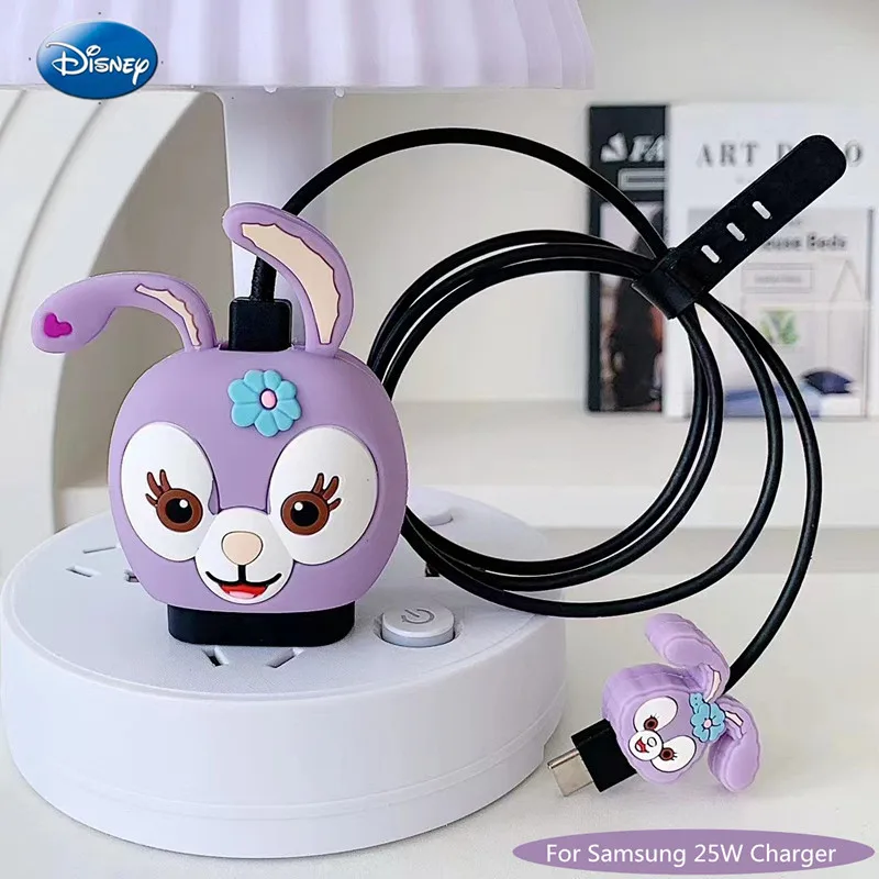 Cartoon Disney Cable Protector Set Per Samsung 25W Charger Original Charger Head Custodia Protettiva Linea Dati Anti Rottura