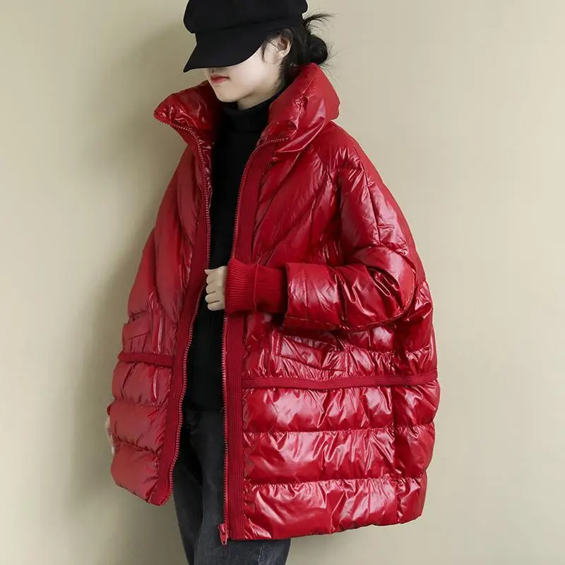 

Winter Women's Jackets Good Quilted Loose Warm Fashion Down Coats Female Casual Soft Bomber Jacket Outerwear G707