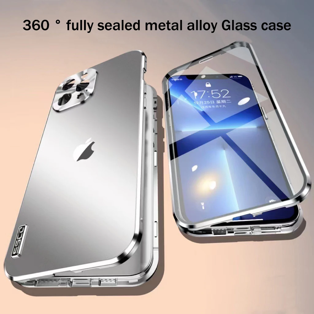 ForiPhone141312ProMaxCase360FullEnclosedMetalAluminumAlloy