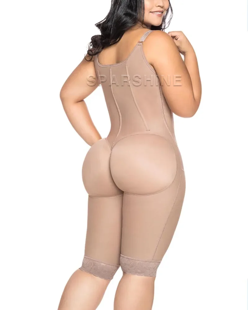 Fajas Woman Abdominal Control Butt Lifter Knee Length Shapewear Waist Trainer Slimming Flat Belly Body Shaper Bodysuit