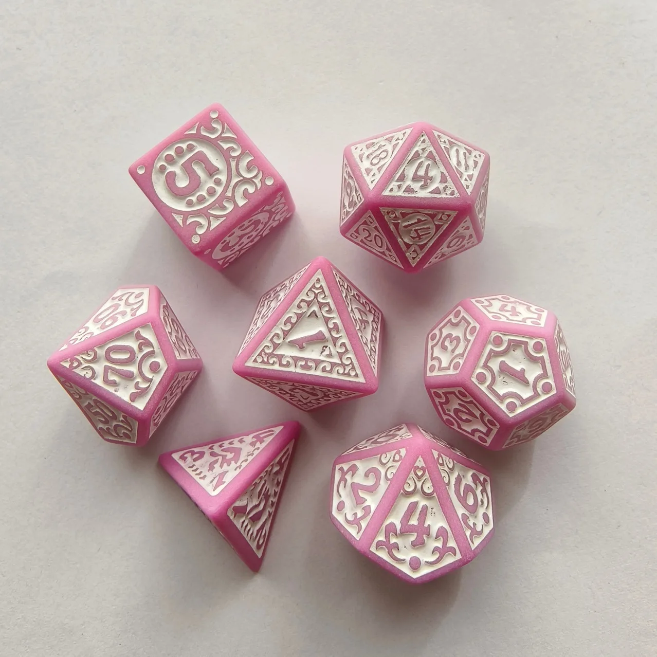 Acrylic Dice Game Dice Dice Set 7pcs/lot Polyhedral Dice Double-colors DND RPG TRPG Dice Set for Entertainment Board Game D20 D12 D10 D8 D6 D4 Table Game