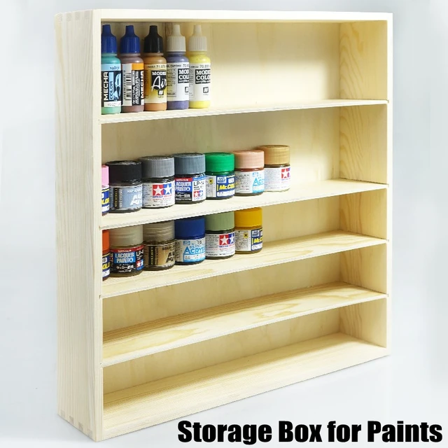 Border Model BD0008 Storage Rack for Tamiya Paints Wooden Model Tools  Storage Box Pigment Shelf for
