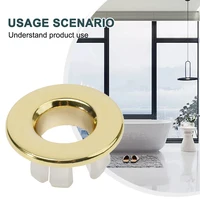 Replacement Brass Made Bathroom Basin Faucet Sink Overflow Cover Black Silver Gold Vintage Bronze With Six-feet  Ring Insert 2