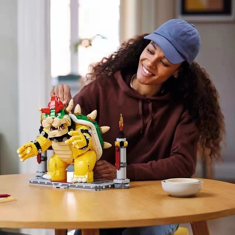 Mighty Bowsered 모델 빌딩 블록 호환 71411 게임 피규어, MOC 키트 벽돌 장난감, 성인 생일 선물, 2807PCs