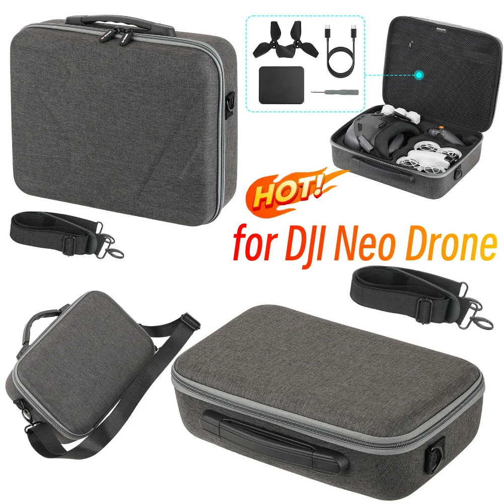 Portable Carrying Case Protective Shoulder Bag Travel Bag Shockproof Case for DJI Neo Drone and RC 2 Remote Controller