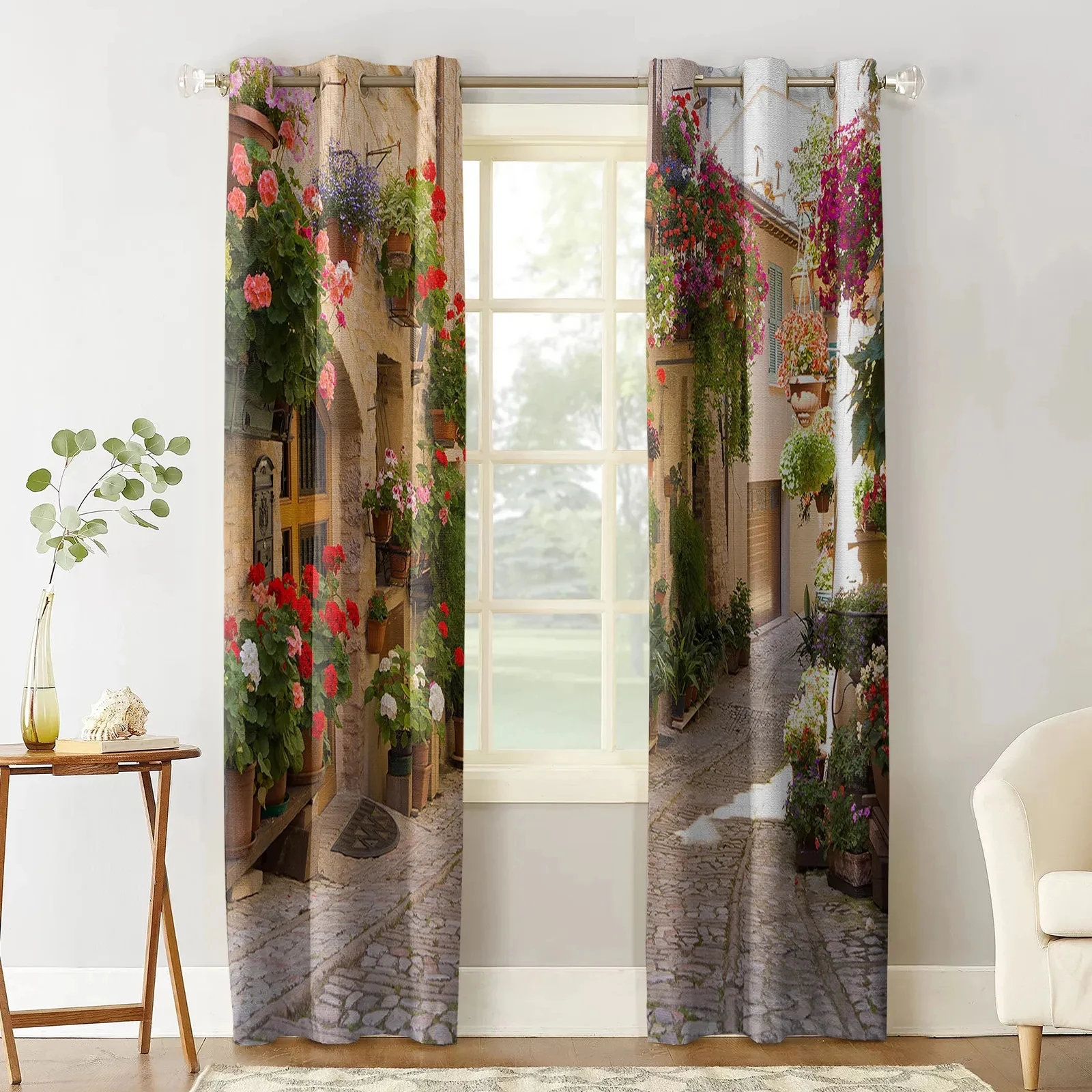 

Modern curtains, flowers, bedrooms, living rooms, decorative curtains, home textile curtains