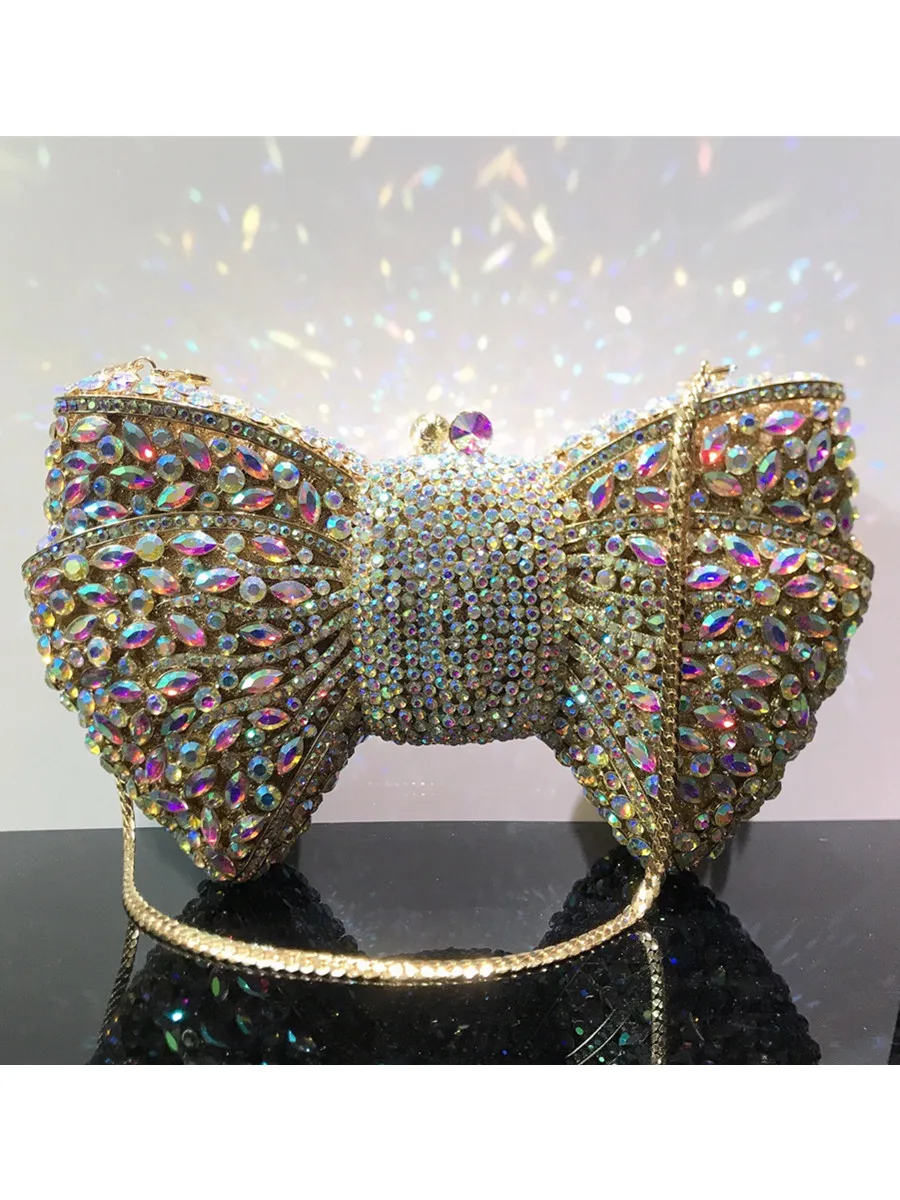 Mingai 크리스탈 이브닝 드레스 핸드백, 럭셔리 여성 웨딩 파티 지갑, 생일 파티 반짝이는 라인석 가방 