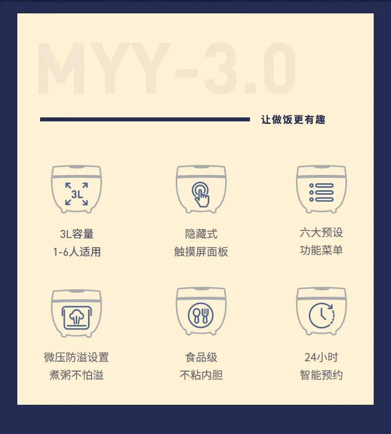 Description Picture 3 of item220V Xia Xin Electric Rice Cooker Smart Mini Rice Cooker Home Multi functional Rice Cooker