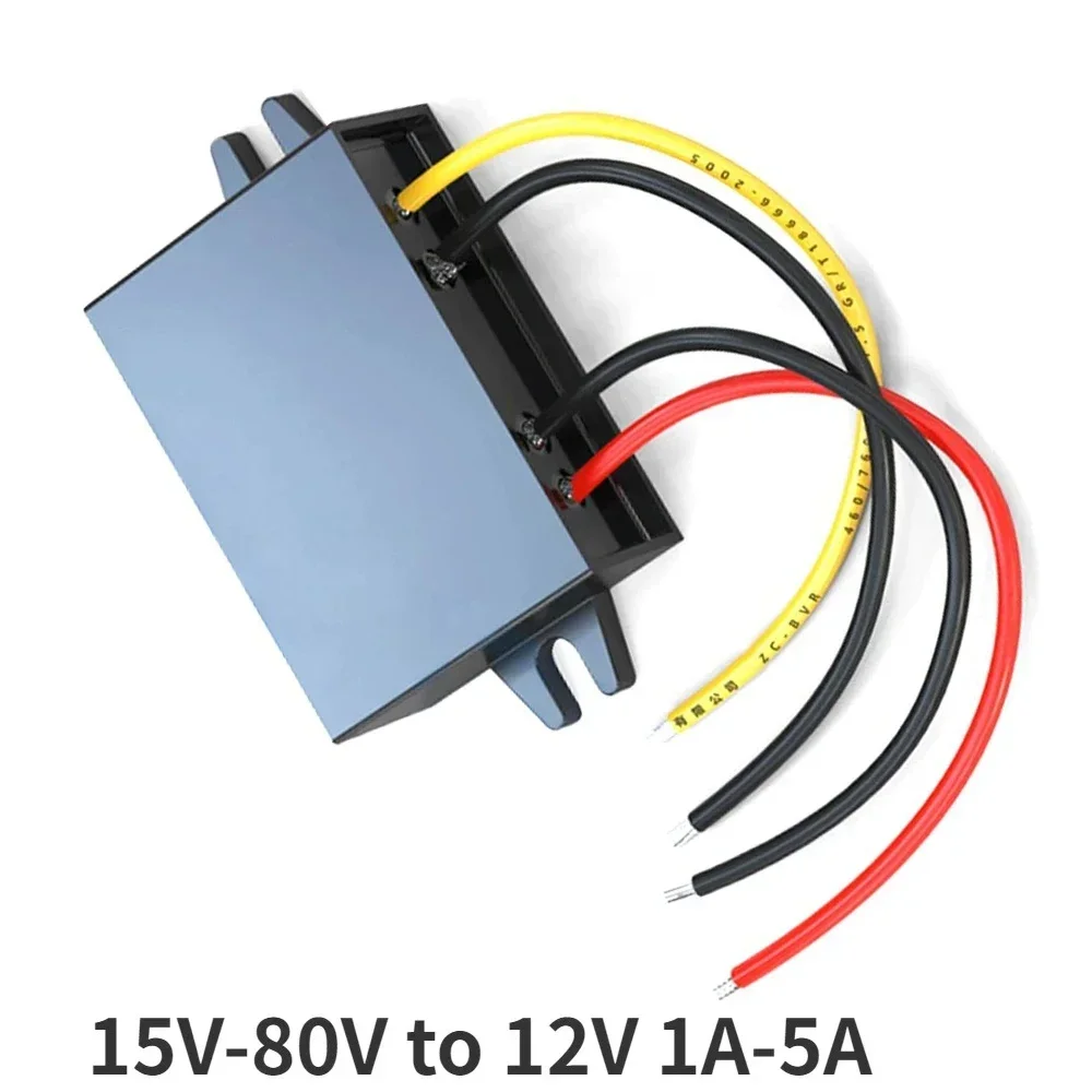 Impermeável dc dc Converter Regulador Inversor de Tensão de Alimentação do Carro Descer para 12v 15v80v 24v 36v 48v 72v 1a5a