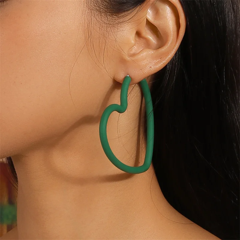 Aihua Mode Geometrische Persönlichkeit Neon Acryl Dreieck Hoop Ohrring Für Frauen Koreanische Hohl Stern Herz Ohrring Schmuck – Detail 11