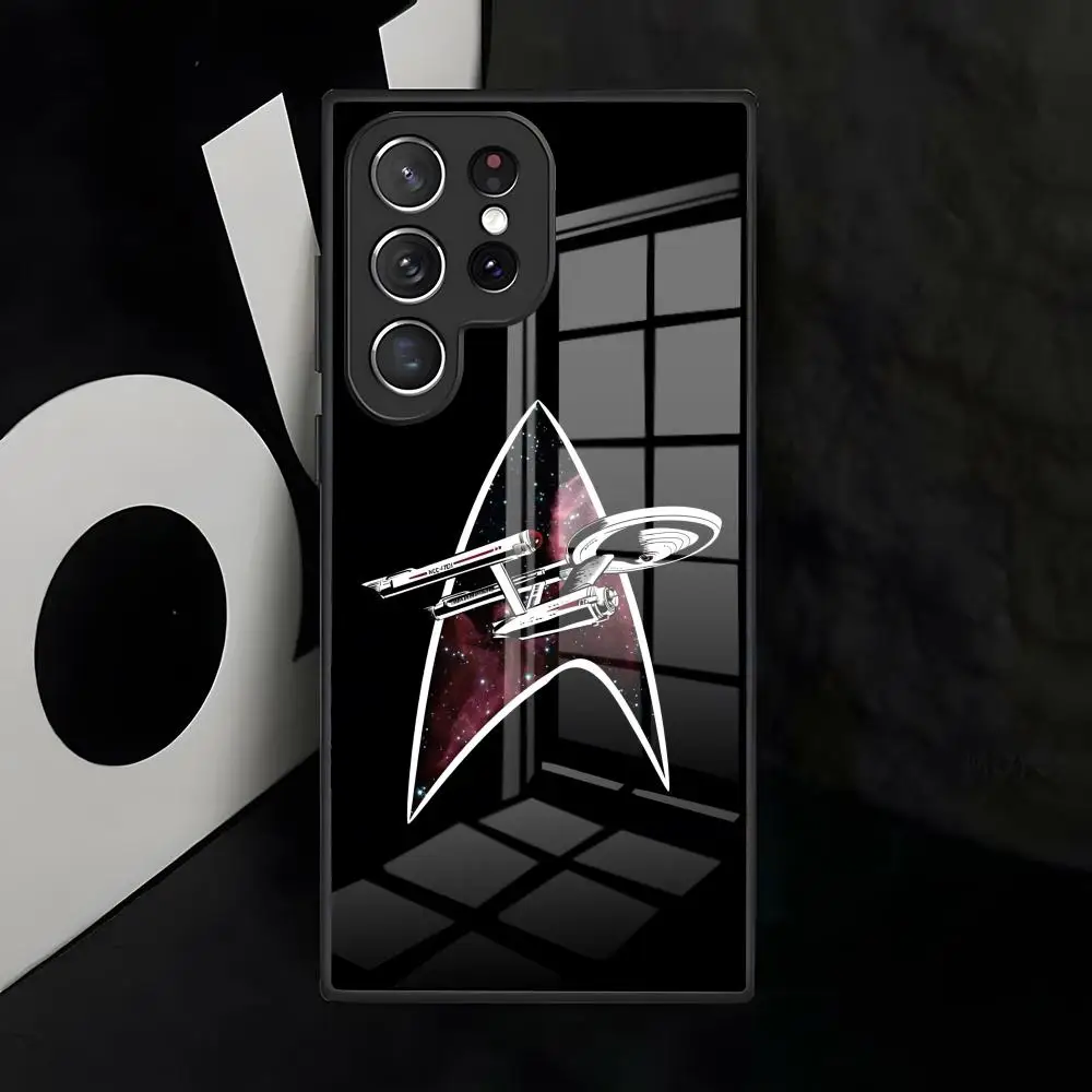 Star Trek Ships Black Glass Phone Case