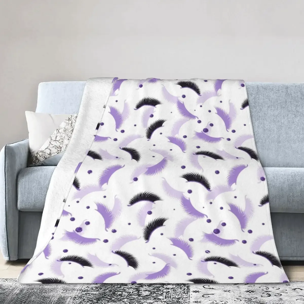 

Eyelash Lashes Pattern Blanket Soft Warm Flannel Throw Blanket Plush for Bed Living room Picnic Travel Home Couch