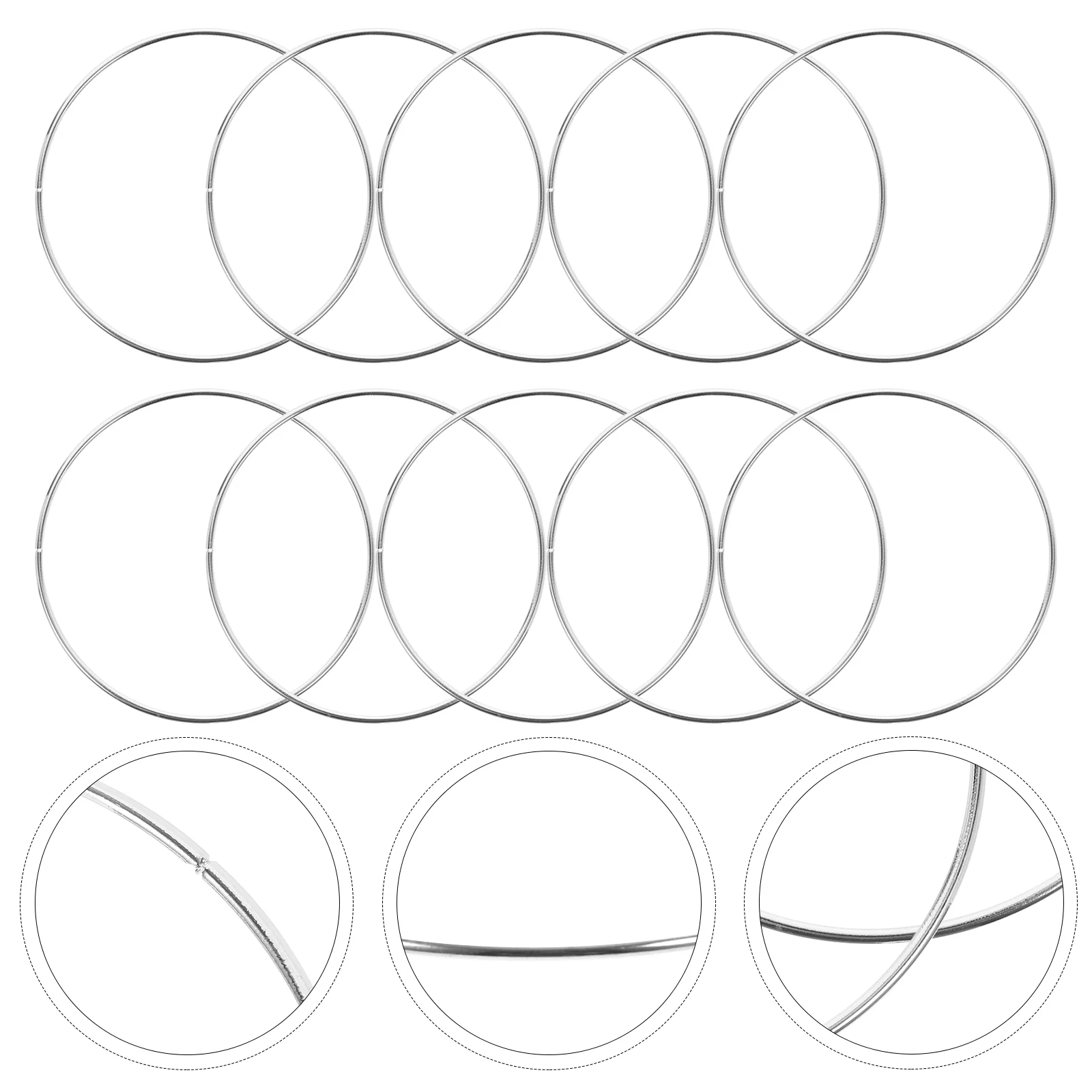 10pcs Metal Catcher Rings Round Macrame Rings DIY Flower Wreath Rings Plating Ring Garland Frames Home Decoration ( 10cm ) 2