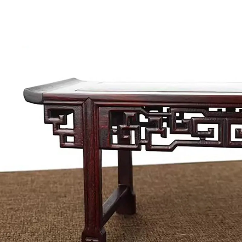 Small Mahogany Buddha Table, Solid Wood Vase, Bonsai Base, Miniature Raised Head