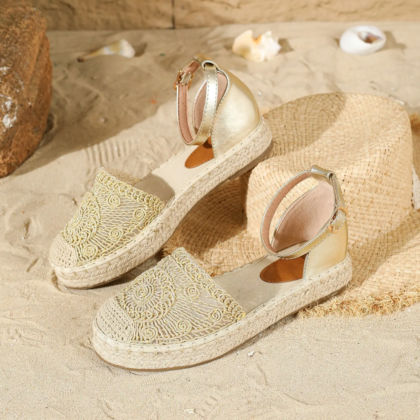 Alpargatas CuÃ±as De Esparto Color Beige Espadrilles Stradivarius