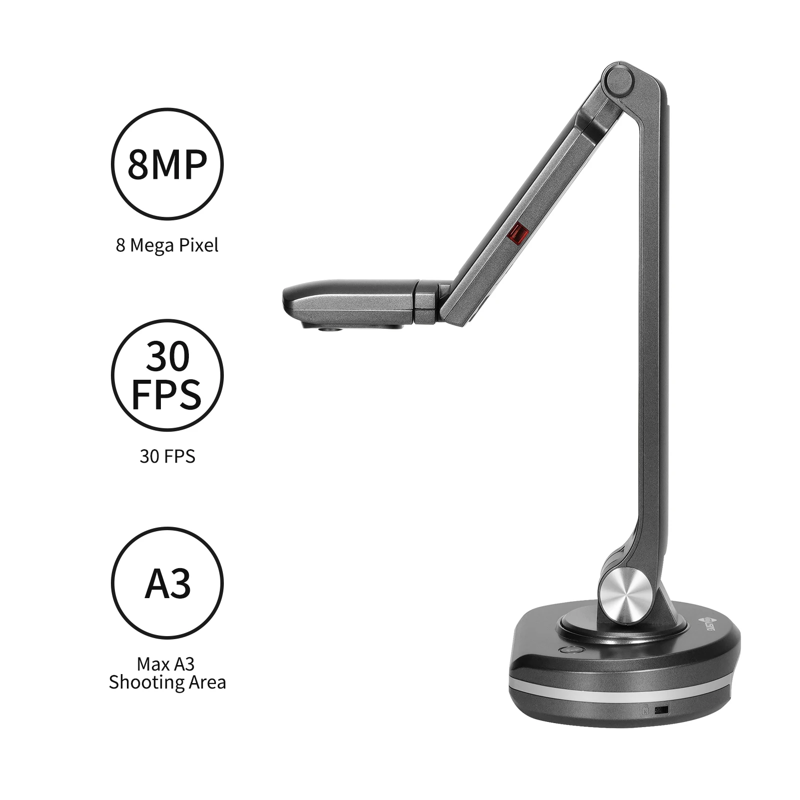 JOYUSING V500S USB 2-in-1 Document Camera & Book Scanner Webcam with Auto Focus 8 Mega-pixel High-Definition Max. A3