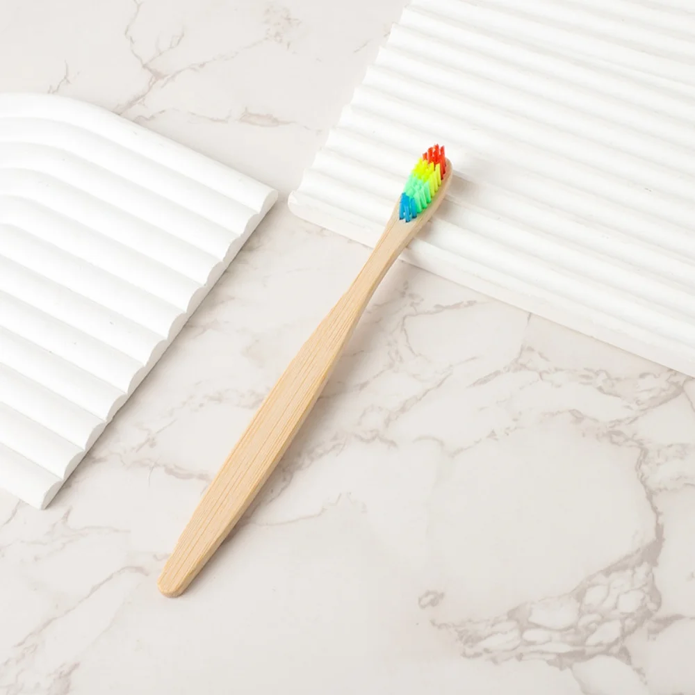 Vibrant Bamboo Toothbrush Set - Eco-Friendly, Soft-Bristle for Adults, Ideal for Home, Travel, and Hotel Use