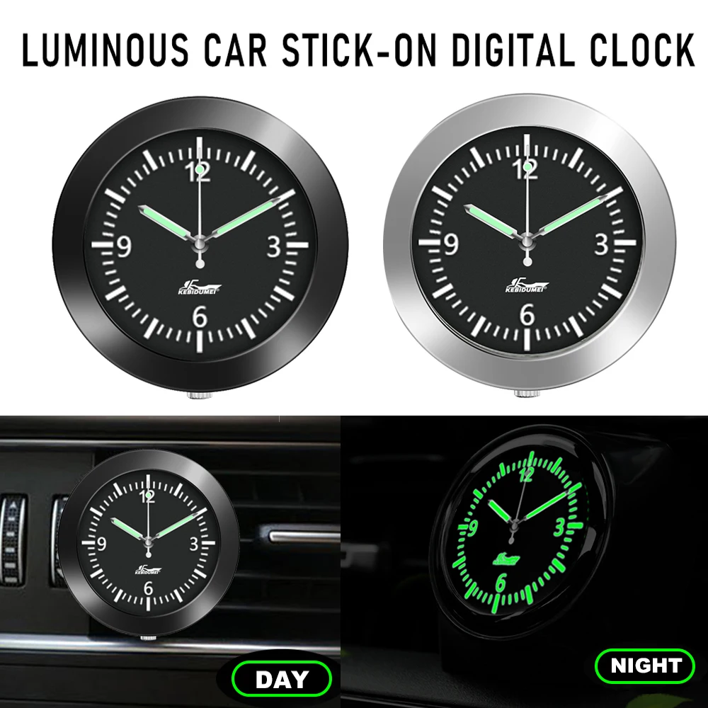 43mm Car Clock for Car Luminous Auto Gauge Air Vent Quartz Clock with clip Auto air outlet Watch styling Accessories air outlet dashboard clock car clock