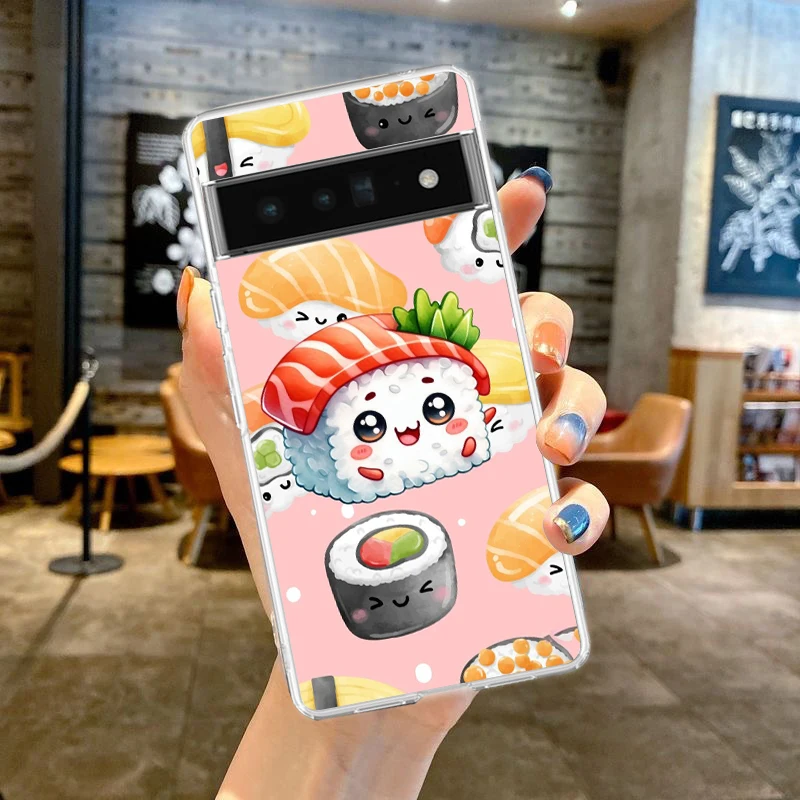 Cute Cartoon Sushi Soft Clear TPU Transparent Phone Case