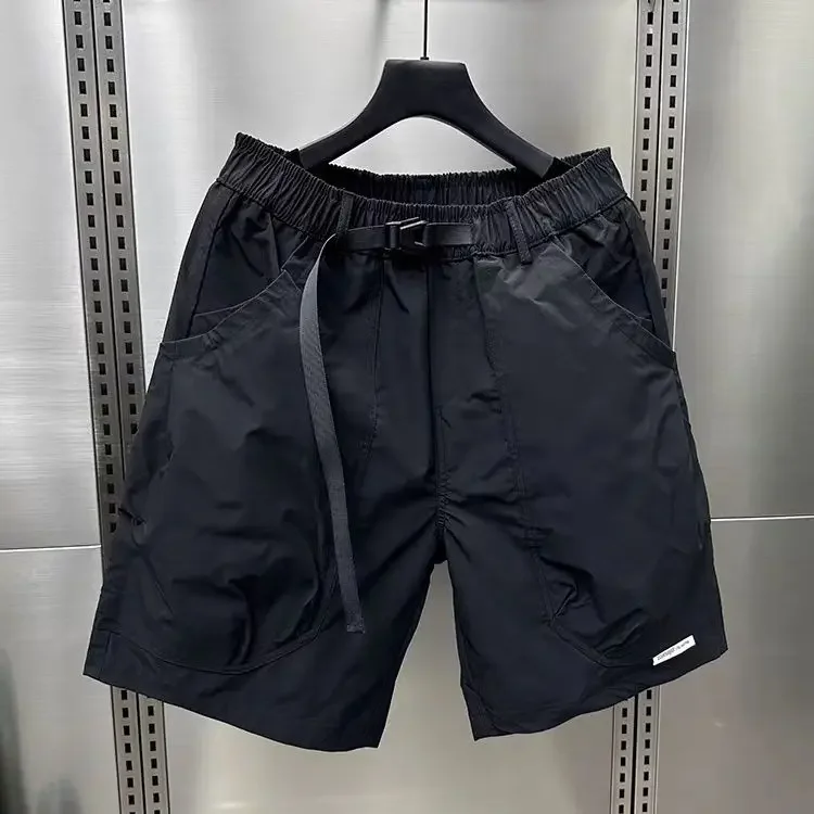 2024 Men's Large Pocket Waistband Work Shorts Summer Thin New Loose Straight Half Middle Pants 6