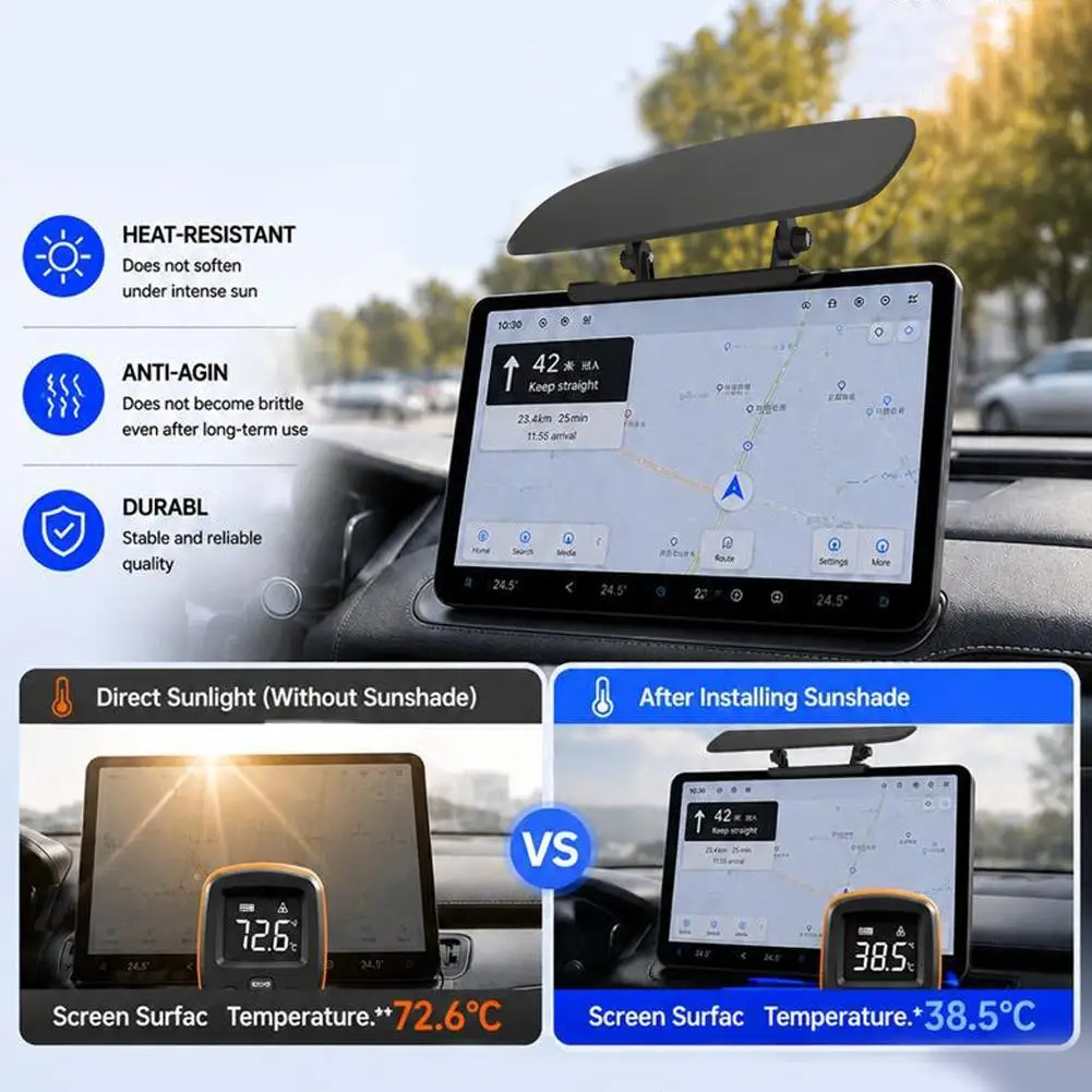 Auto Display Anti-Glare Sun Visor and Adjustable Screen Shade Protector