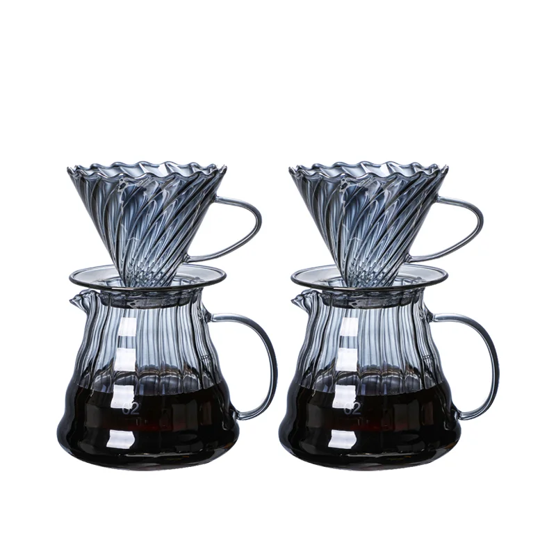 V60NewCoffeePotwithGrinderSetGlassCoffeeSharingPotCoffeePot