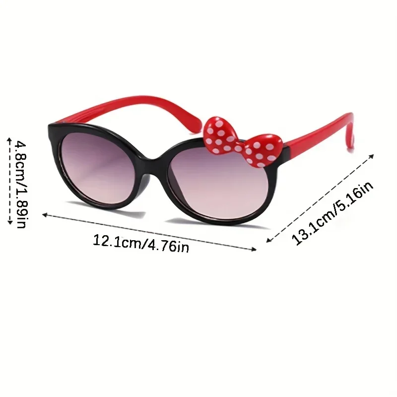 Sunglasses for childGirls UV400 Trendy Round Frame Bow Decor Outdoor Sports