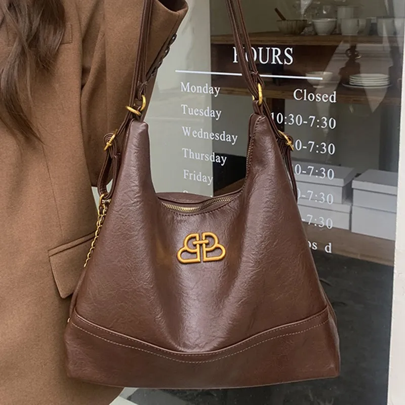 JIAERDI Vintage Marleid Tote Bag Women Large Capacity Academy Style Backpack Ladies Niche Chain Premium Mochilas Mujer 2025 New