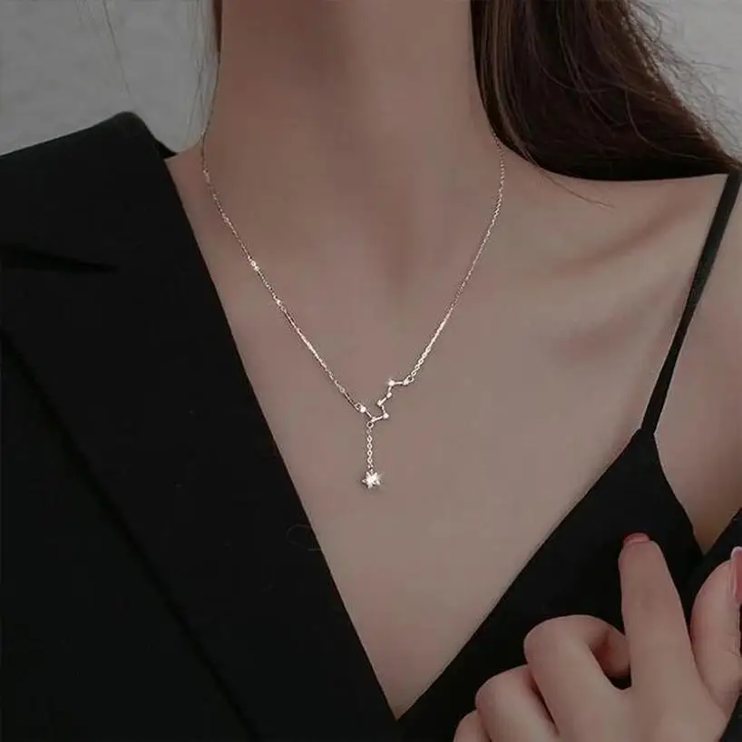 Women Beidou Seven Star Necklace With Light Luxury Unique Design Japanese And Korean Fresh Tassel Collar Chain Fashion Jewelry