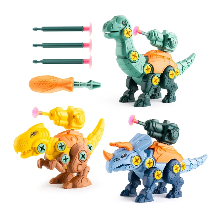 

3PCS Children Dinosaur Construction Boy Toy Set Educational Designer Model Screwdriver Disassembly Assembly Puzzle Toys for Kid