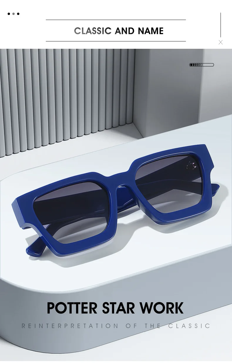 Herren-Sonnenbrille mit dickem Rahmen, Vintage-Stil, quadratische Sonnenbrille, lässig, klassisch, Fahrsonnenbrille, UV400 – Detail 2