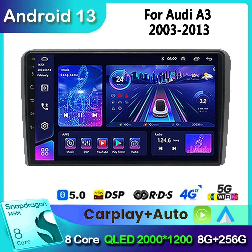 

For Audi A3 2 8P 2003 - 2013 S3 2 2006 - 2012 RS3 1 2011 2012 Android Car Radio Multimedia Video Player Navigation GPS No 2din