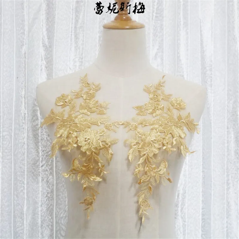 Elegant Floral Embroidery Lace Applique – 45 Colors Wedding Dress Trims