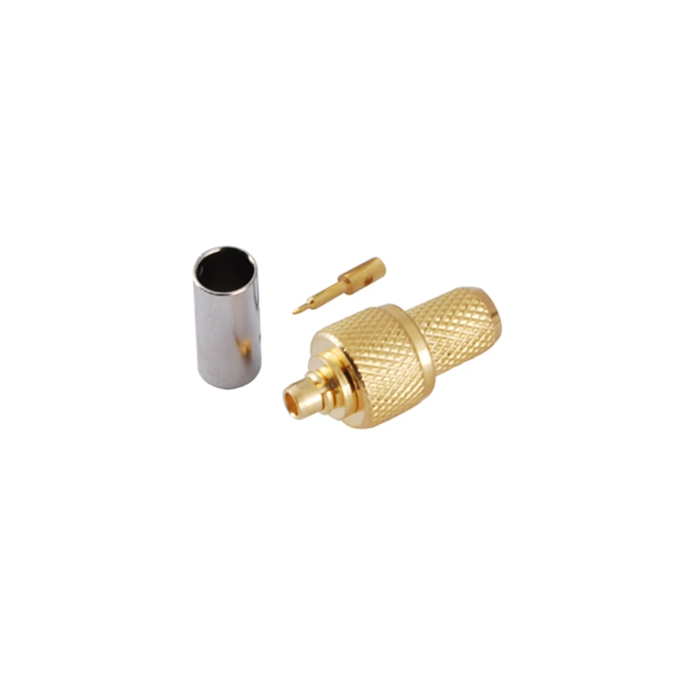 Superbat 10pcs MMCX Crimp Male RF Coaxial Connectors for RG58 LMR195 Cable - Bulk Pack Network Connectivity Accessories