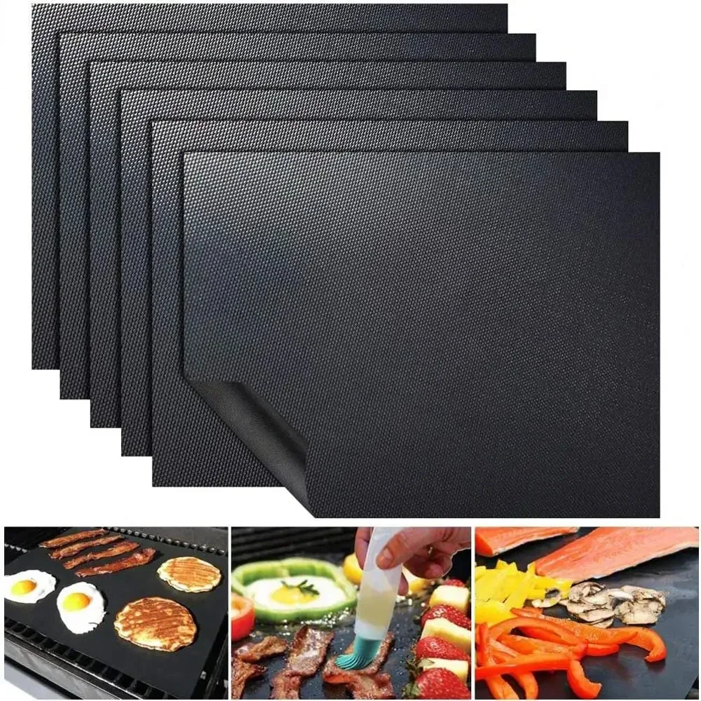 5-10 Pcs BBQ Grill Mat Non-stick Heat Resistant Grill Mat Outdoor Baking Reusable Barbecue Party 40x33cm Accessories bbq grill mat