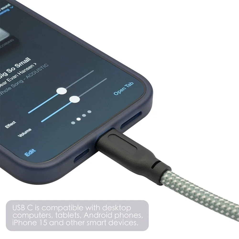 

1-5 м USB Type C до 6,35 мм 1/4 дюйма TS гитарный аудиокабель для звукозаписи, бас, электронное пианино