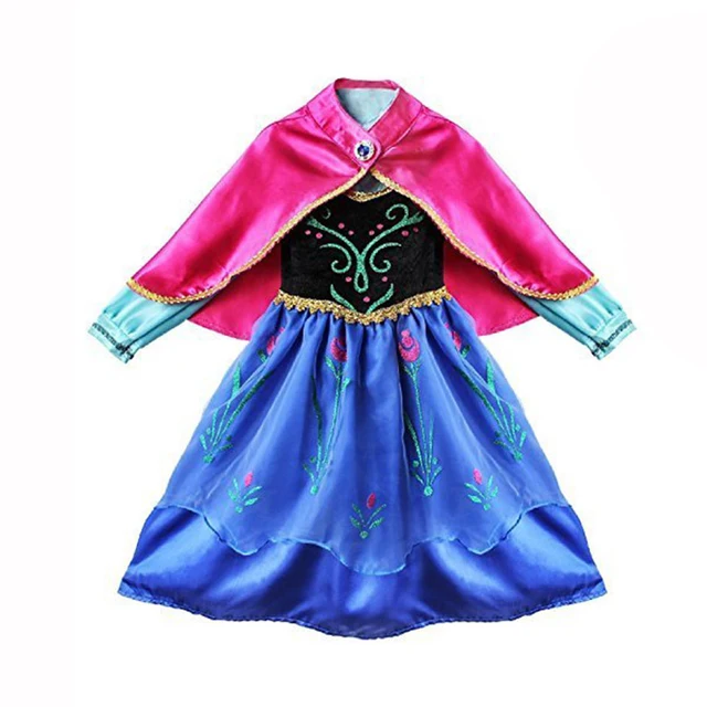 04 Elsa Robe Blanche # Robe Princesse Pour Filles Anna Elsa Costume Cosplay  Jasmine Enchevêtrée Blanc Neige Tianna Robe Robe Reine des Neiges 2  Vêtements de Noël