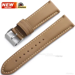 Vintage Matte Leather Smartwatch Strap - Universal Quick Release Bracelet - 22mm (Brown)